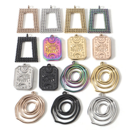Immagine di 304 Acciaio Inossidabile Serie Geometry Charms Filigrana 2 Pz