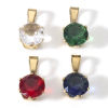 Imagen de 2 Unidades Enchapado al Vacío 304 Acero Inoxidable Colgantes Charms Ronda Chapado en Oro de 18K 17mm x 8mm