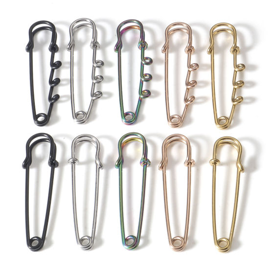 Picture of 304 Stainless Steel Safety Pin Brooches Multicolor
