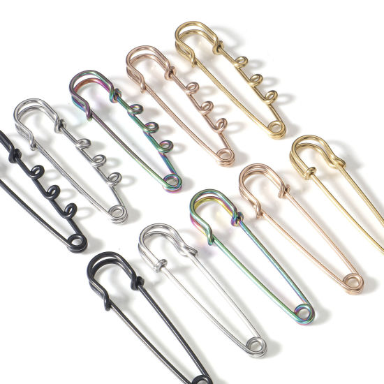 Picture of 304 Stainless Steel Safety Pin Brooches Multicolor