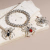 Picture of Zinc Based Alloy Halloween Charms Antique Silver Color Halloween Spider Animal 3.1cm x 2.8cm
