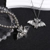 Picture of Zinc Based Alloy Halloween Pendants Multicolor Halloween Bat Animal 4cm x 2.6cm