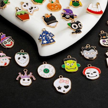 Zinc Based Alloy Halloween Charms KC Gold Plated Multicolor Enamel