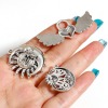 Picture of Zinc Based Alloy Pendants Antique Silver Color Wing Sun And Moon Face