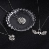 Picture of Zinc Based Alloy Pendants Antique Silver Color Wing Sun And Moon Face