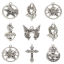 Picture of Zinc Based Alloy Halloween Pendants Antique Silver Color Skeleton Skull Celtic Knot