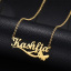 Picture of 304 Stainless Steel Customized Name Necklace Personalized Letter Charm Pendant Butterfly Animal 45cm(17.7") long