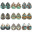 Image de Pendentifs Style Bohème en Bois Naturel Multicolore Goutte d'Eau 6cm x 4cm, 10 Pcs