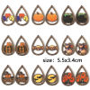 Imagen de Madera Halloween Colgantes Multicolor Gota 5.5cm x 3.4cm, 10 Unidades