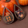 Imagen de Madera Halloween Colgantes Multicolor Gota 5.5cm x 3.4cm, 10 Unidades