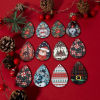 Imagen de Madera Navidad Colgantes Multicolor Gota 5.4cm x 3.7cm, 10 Unidades