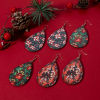 Imagen de Madera Navidad Colgantes Multicolor Gota 5.4cm x 3.7cm, 10 Unidades