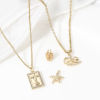 Picture of Brass Charms 18K Real Gold Plated 3D Clear Cubic Zirconia