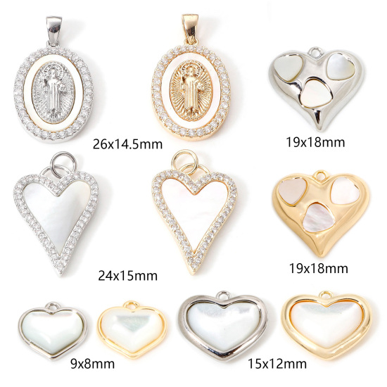 Picture of Brass Charms Micro Pave Clear Cubic Zirconia