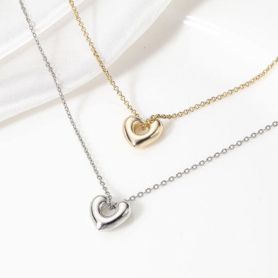 Immagine di Ottone San Valentino Charms Cuore Vero Oro Placcato 13.5mm x 12mm, 2 Pz