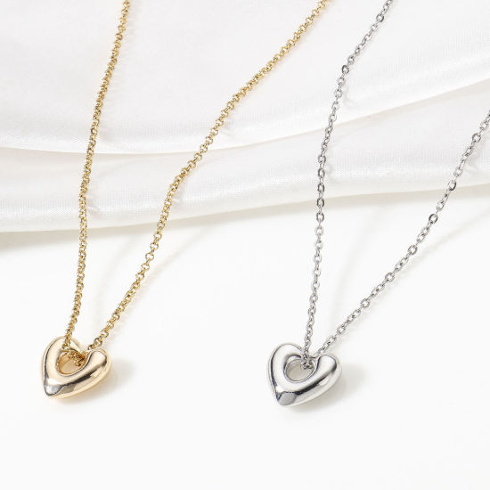 Immagine di Ottone San Valentino Charms Cuore Vero Oro Placcato 13.5mm x 12mm, 2 Pz