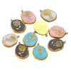 Imagen de 304 Acero Inoxidable Colgantes Charms Óvalo Chapado en Oro de 18K Rosa Esmalte 15mm x 20mm, 2 Unidades