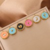 Imagen de 304 Acero Inoxidable Colgantes Charms Ronda Chapado en Oro Esmalte 13mm x 16mm, 2 Unidades