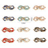 Image de Connecteurs Pendentifs Breloques Religieux en Alliage de Zinc Doré Multicolore Symbole"Infini" Œil Mauvais Émail 3.3cm x 1.3cm, 5 Pcs