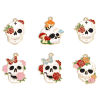 Immagine di Lega di Zinco Halloween Ciondoli Oro Placcato Multicolore Cranio Fiore Smalto 10 Pz