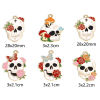 Immagine di Lega di Zinco Halloween Ciondoli Oro Placcato Multicolore Cranio Fiore Smalto 10 Pz