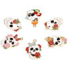 Immagine di Lega di Zinco Halloween Ciondoli Oro Placcato Multicolore Cranio Fiore Smalto 10 Pz