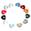 Picture of Zinc Based Alloy Valentine's Day Charms Multicolor Heart Painted 18mm x 16mm