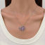 Bild von Ins Stil Anhänger Halskette Silberfarbe Herz Schmetterling Message " I Love you " Bunt Strass 1 Strang