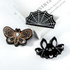 Picture of Acrylic Cute Hair Claw Clips Clamps Multicolor Halloween Bat Animal Halloween Cobweb