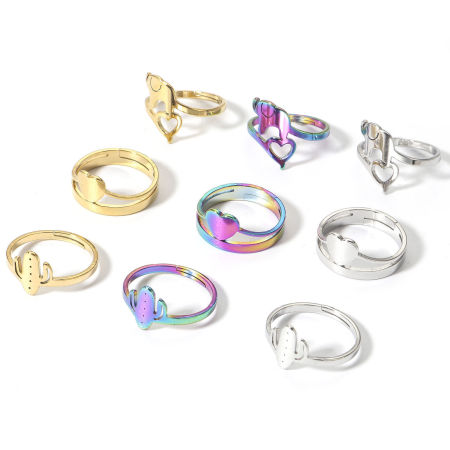 304 Stainless Steel Open Adjustable Rings 16.9mm(US Size 6.5)