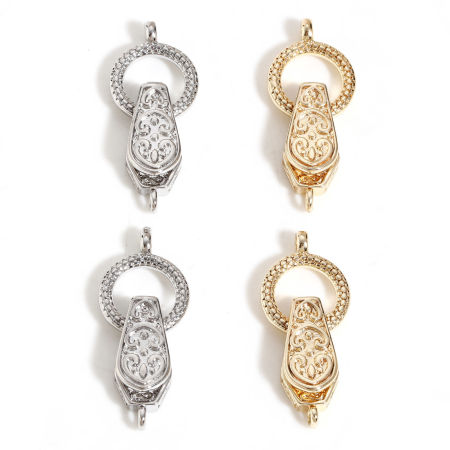 Brass Magnetic Clasps Coffin Carved Pattern Multicolor