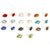Image de Boucles d'Oreilles Puces en Laiton+Verre Doré Multicolore Goutte d'Eau avec Boucle 14mm x 8mm, Epaisseur de Fil: (20 gauge), 2 Pcs