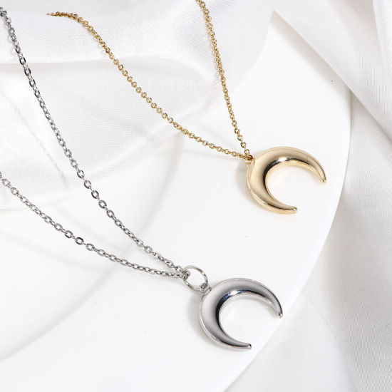 Bild von Messing Galaxis Charms Echtgold plattiert Halbmond Doppelhorn 18mm x 18mm, 2 Stück