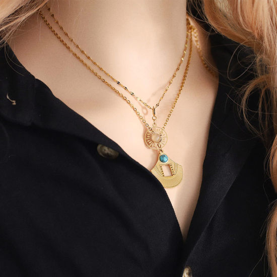 Изображение 304 Нержавеющая Сталь & Полудрагоценный Камень Клип На Подвески для марочных браслеты шарма 18K позолоченный 18мм x 16мм, 1 ШТ