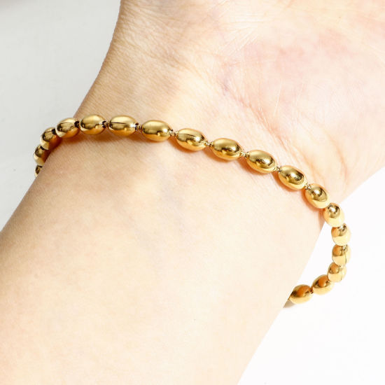 Imagen de 304 Acero Inoxidable Cadenas Bola Pulseras Con Broche de Langosta y Extensor Cadena 17cm longitud, 1 Unidad