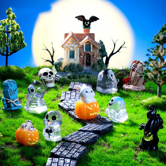Bild von Harz Niedlich Mikrolandschafts-Miniaturdekoration Bunt Halloween 1 Stück