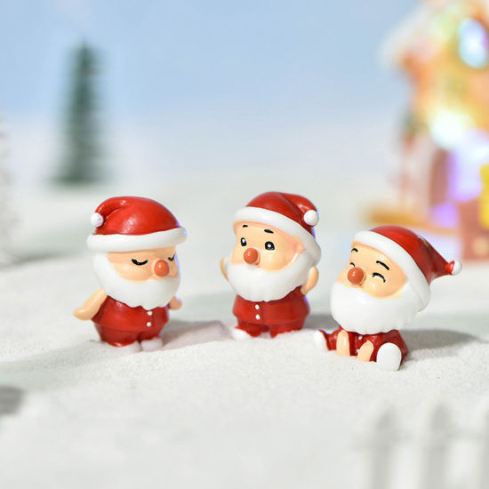 Bild von Harz Niedlich Mikrolandschafts-Miniaturdekoration Bunt Weihnachten Weihnachtsmann 1 Stück