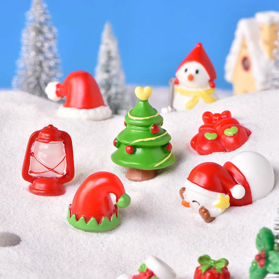 Bild von Harz Niedlich Mikrolandschafts-Miniaturdekoration Bunt Weihnachten Weihnachtsbaum 1 Stück