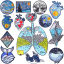 Picture of Polyester Iron On Patches Appliques (With Glue Back) DIY Sewing Craft Clothing Decoration Multicolor Wave