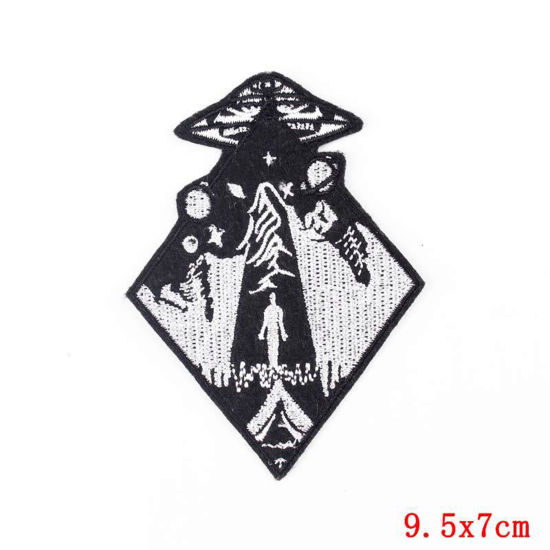 Picture of Polyester Iron On Patches Appliques (With Glue Back) DIY Sewing Craft Clothing Decoration Multicolor Wave