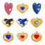 Bild von 304 Edelstahl Valentinstag Charms Herz Vergoldet Bunt Böser Blick Evil Eye Emaille 1 Stück