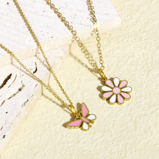 Immagine di 2 Pz 316 Acciaio inossidabile Ciondoli Fiore Multicolore Farfalla Smalto