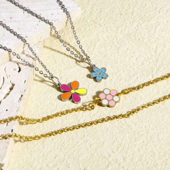 Immagine di 2 Pz 316 Acciaio inossidabile Ciondoli Fiore Multicolore Farfalla Smalto