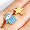 Picture of 316 Stainless Steel Charms Multicolor Shell Fish Enamel