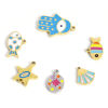 Picture of 316 Stainless Steel Charms Multicolor Shell Fish Enamel