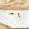 Picture of Eco-friendly Vacuum Plating Exquisite Retro 18K Real Gold Plated Copper & Cubic Zirconia Curve Round Ear Post Stud Earrings For Women Birthday