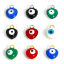 Picture of 304 Stainless Steel Religious Charms Heart Evil Eye Double-sided Enamel 8mm x 6mm
