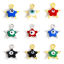Picture of 304 Stainless Steel Religious Charms Pentagram Star Evil Eye Double-sided Enamel 9mm x 8mm