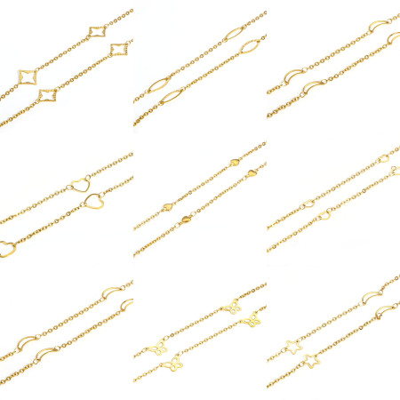 1 ШТ 304 Нержавеющая Сталь Цепь ручной работы Ожерелья Позолоченный Со Застежками Когтя Омара и наполнителя Цепей