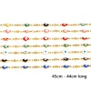 Picture of 304 Stainless Steel Religious Handmade Link Chain Necklace For DIY Jewelry Making Hamsa Symbol Hand Evil Eye Gold Plated Enamel 45cm(17 6/8") - 44cm(17 3/8") long